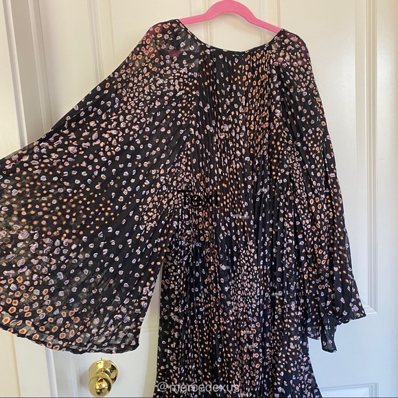 Anthropologie Toulon Pleated Navy Mini Dress Small - Picture 6 of 7